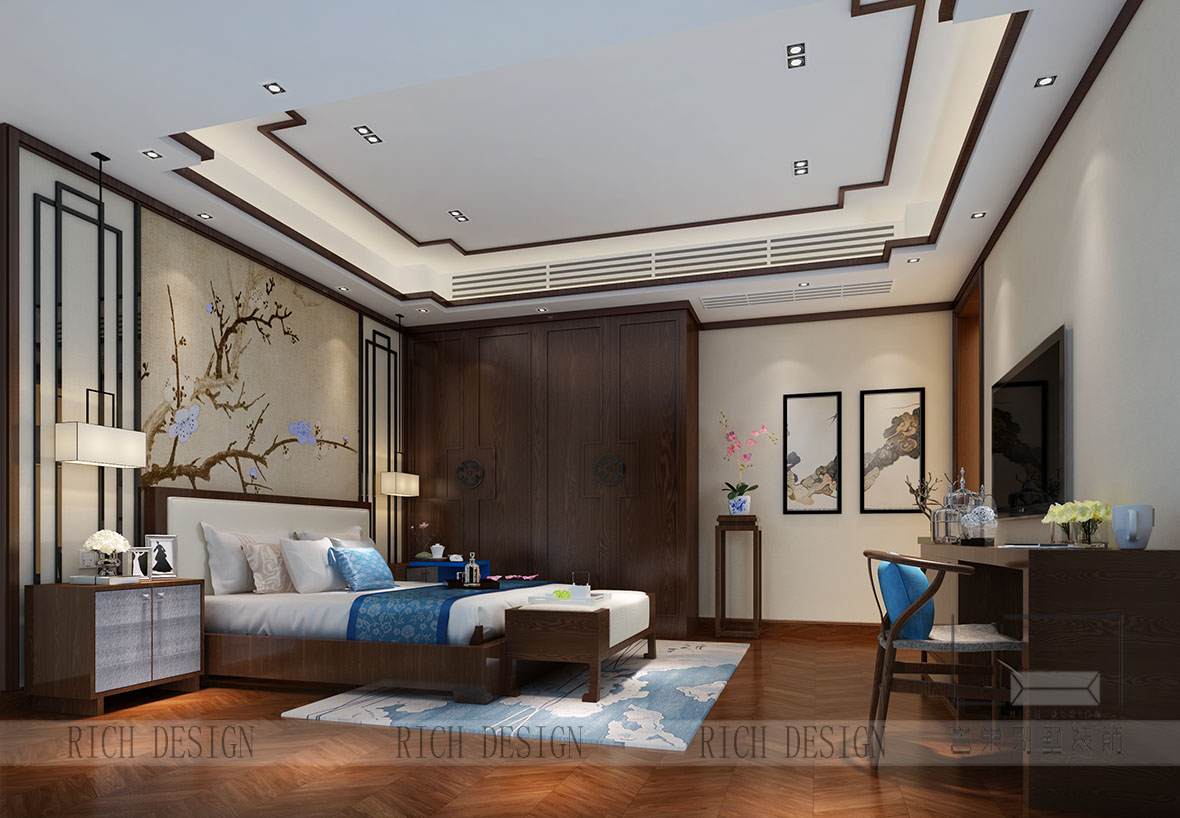 山語(yǔ)清暉5棟中式臥室1裝飾效果圖