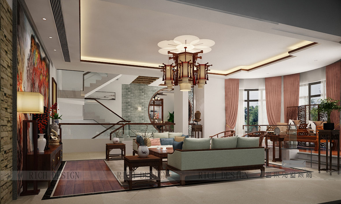 招商華僑城曦城中式客廳裝修設(shè)計 招商華僑城曦城中式客廳裝修設(shè)計效果圖