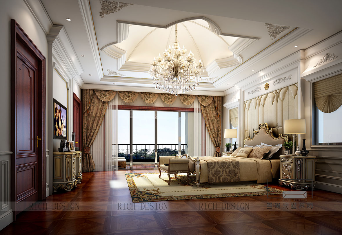 主臥.jpg 華僑城曦城歐式主臥裝修設(shè)計效果圖