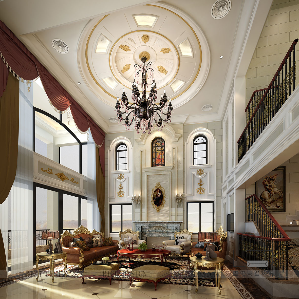 主客廳.jpg 華僑城曦城歐式主客廳裝修設(shè)計效果圖