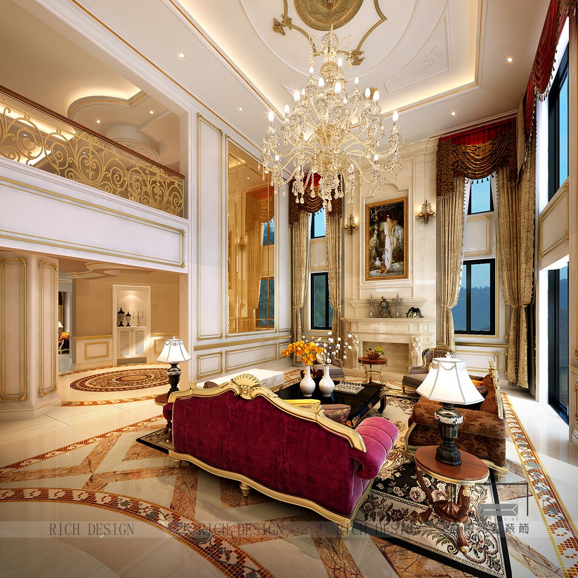 客廳角度1.jpg 曦城別墅客廳角度一裝修設(shè)計(jì)效果圖