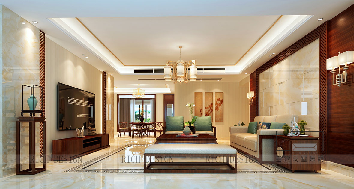 蘭江山第中式客廳裝修 蘭江山第中式客廳裝修效果圖