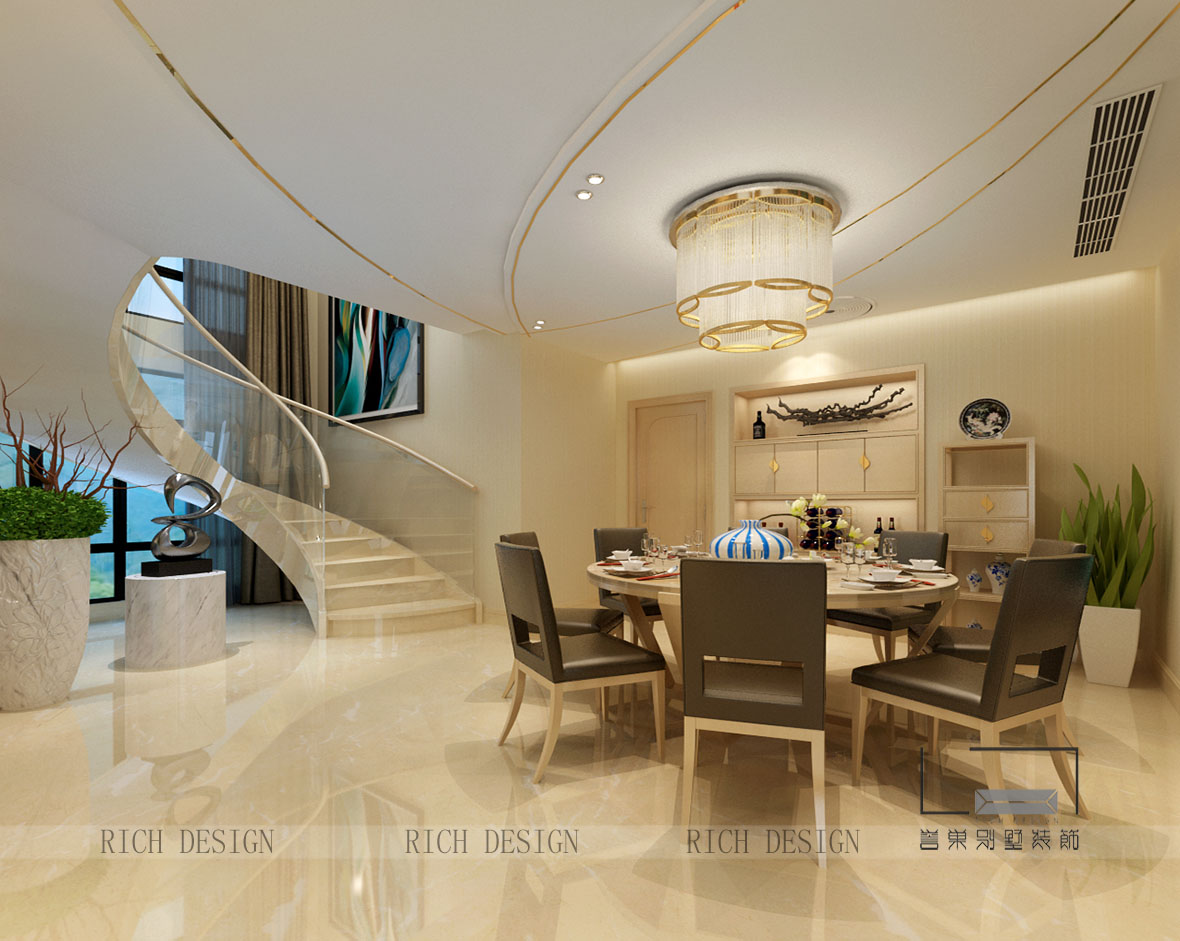 蘭江山第別墅歐式餐廳裝修設計效果圖