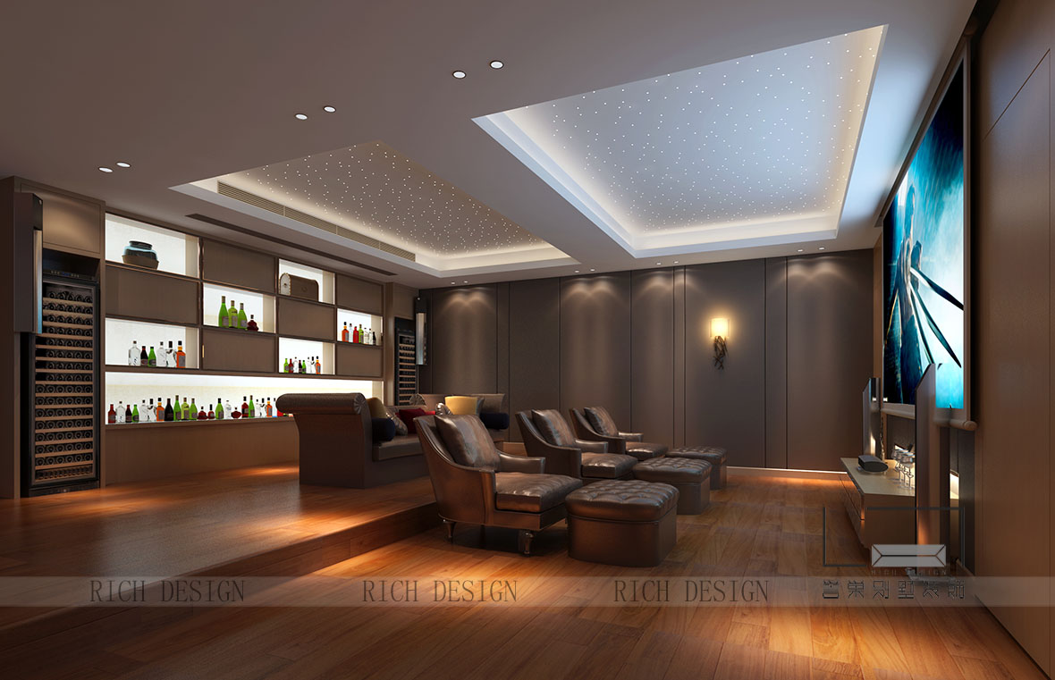 蘭江山第別墅歐式視聽室裝修設計效果圖