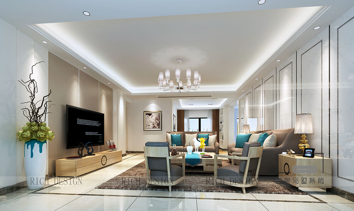 勤誠達(dá)1棟01戶型現(xiàn)代客廳裝修設(shè)計(jì)效果圖