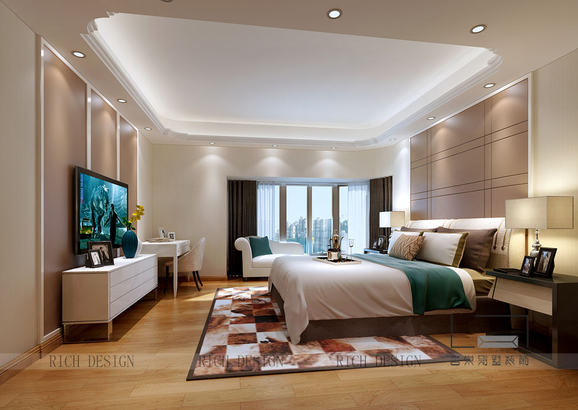 勤誠達(dá)1棟01戶型現(xiàn)代主臥裝修設(shè)計(jì)效果圖