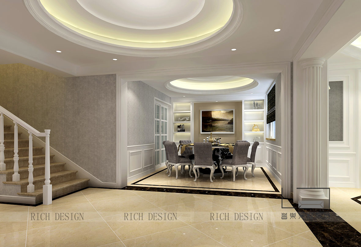 圣莫麗斯歐式餐廳裝修 圣莫麗斯歐式別墅餐廳裝修效果圖