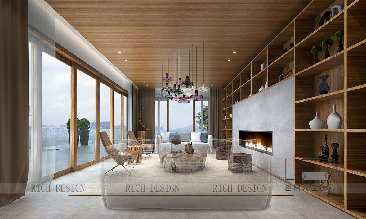 元嶼海別墅現(xiàn)代客廳裝修設(shè)計(jì) 元嶼海別墅現(xiàn)代客廳裝修設(shè)計(jì)效果圖