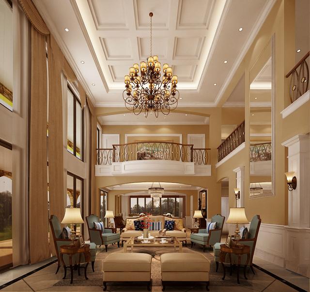  別墅美式客廳裝飾設(shè)計(jì)效果圖