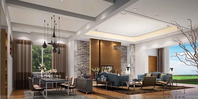 別墅現(xiàn)代客餐廳裝修設計欣賞圖