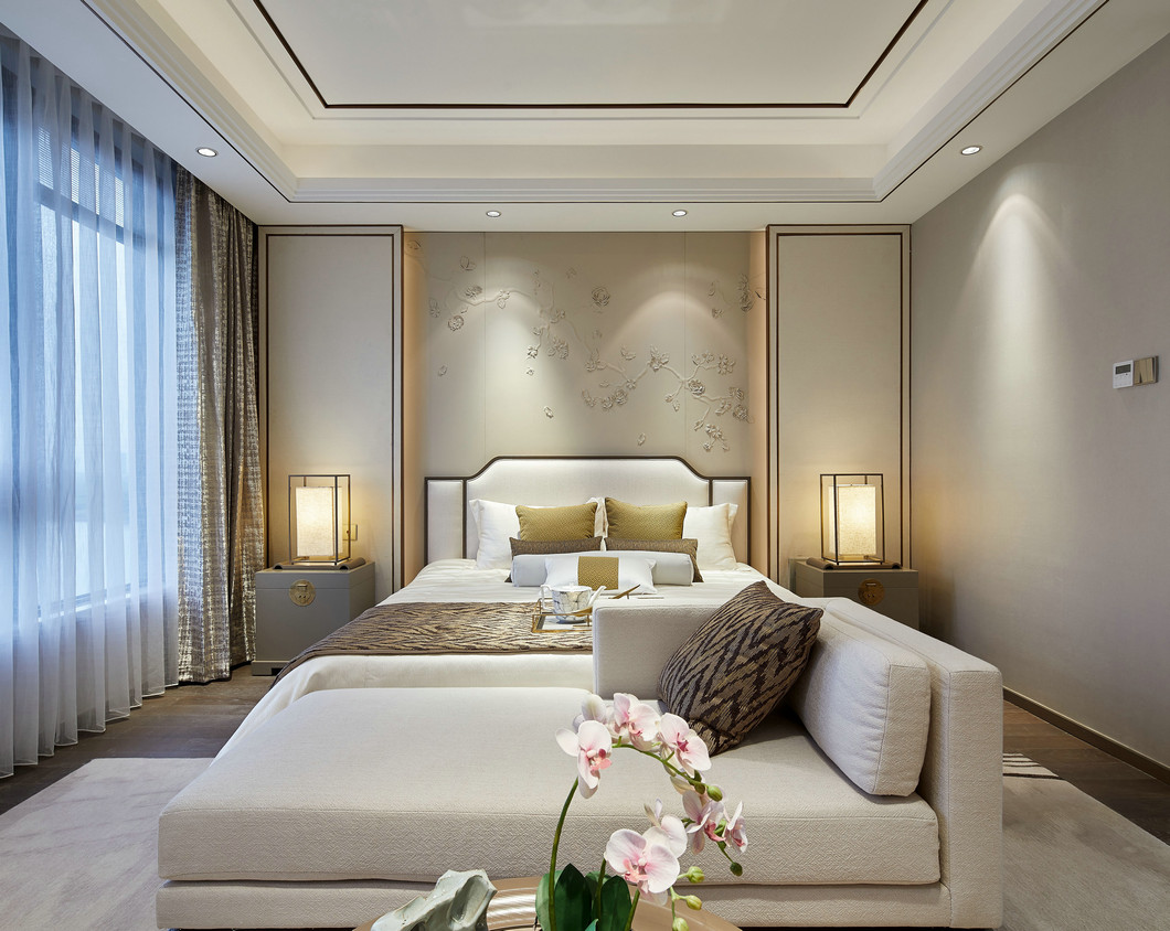 別墅裝修中式臥室設計效果圖