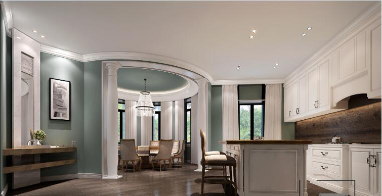 美式餐廚室裝飾效果圖 美式餐廚室裝飾效果圖