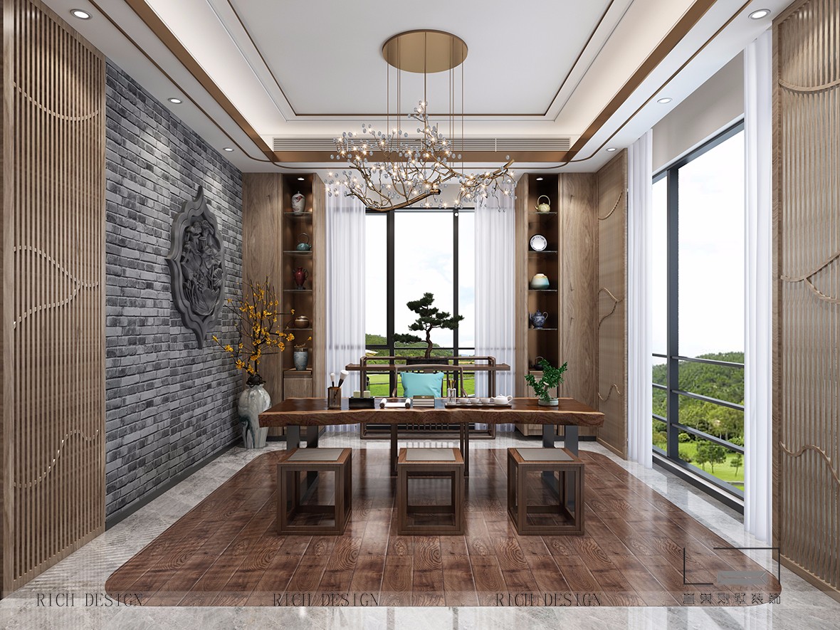 拾樂(lè)府中式品茗區(qū)裝飾效果圖